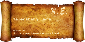 Mayersberg Emma névjegykártya