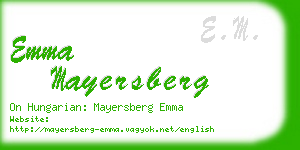 emma mayersberg business card